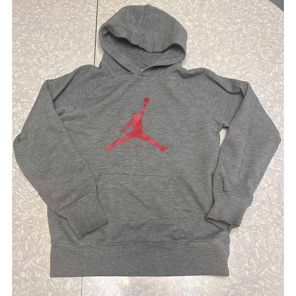 Nike Air Jordan jump man gray hoodie size youth 10/12